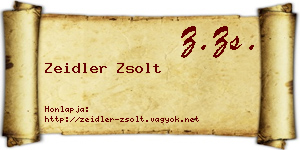 Zeidler Zsolt névjegykártya